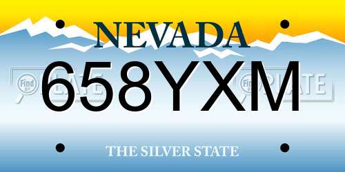 658YXM Nevada License Plate