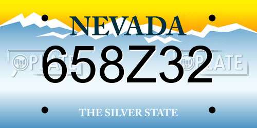 658Z32 Nevada License Plate