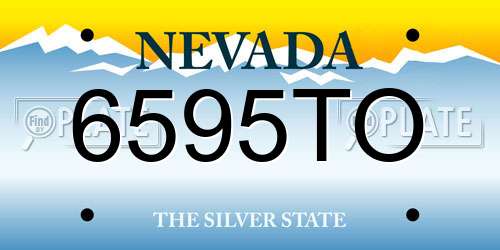 6595TO Nevada License Plate
