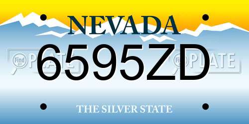 6595ZD Nevada License Plate