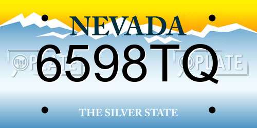6598TQ Nevada License Plate