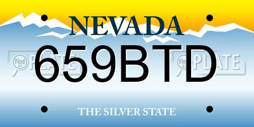 659BTD Nevada License Plate