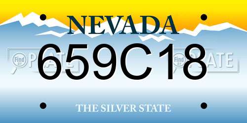 659C18 Nevada License Plate