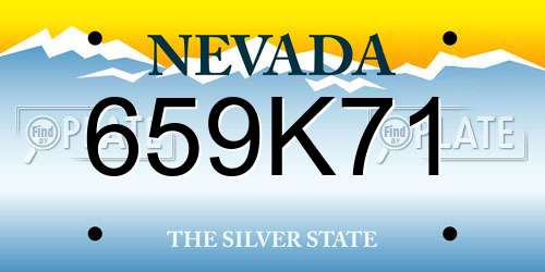 659K71 Nevada License Plate