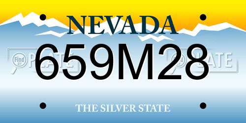 659M28 Nevada License Plate