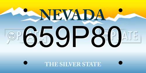 659P80 Nevada License Plate