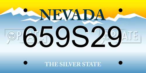 659S29 Nevada License Plate