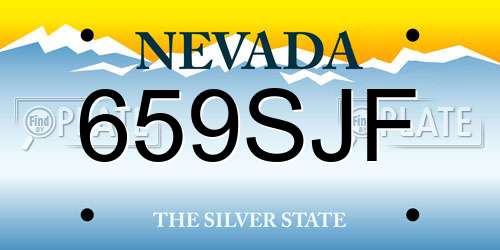 659SJF Nevada License Plate