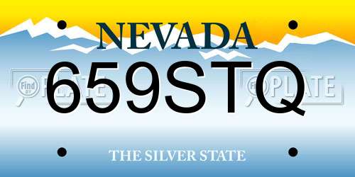 659STQ Nevada License Plate