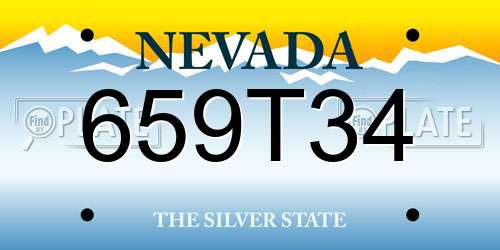 659T34 Nevada License Plate