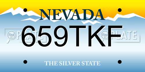 659TKF Nevada License Plate