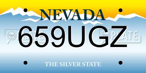 659UGZ Nevada License Plate