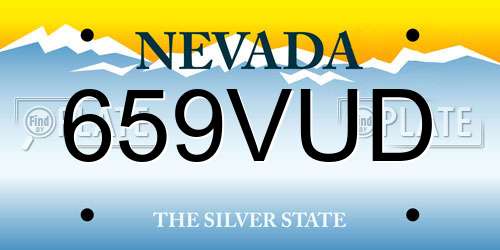 659VUD Nevada License Plate