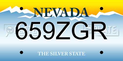 659ZGR Nevada License Plate
