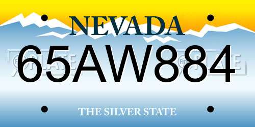 65AW884 Nevada License Plate