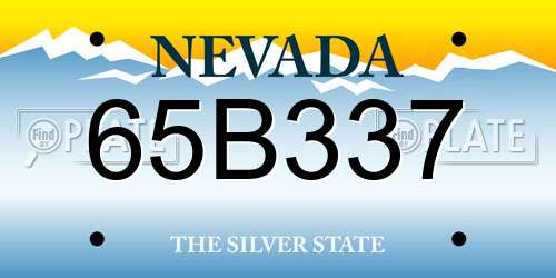 65B337 Nevada License Plate