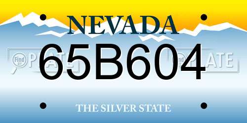 65B604 Nevada License Plate