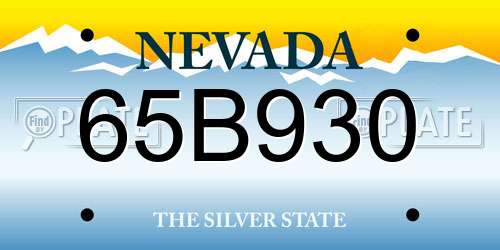 65B930 Nevada License Plate