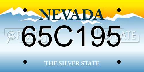 65C195 Nevada License Plate