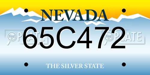65C472 Nevada License Plate