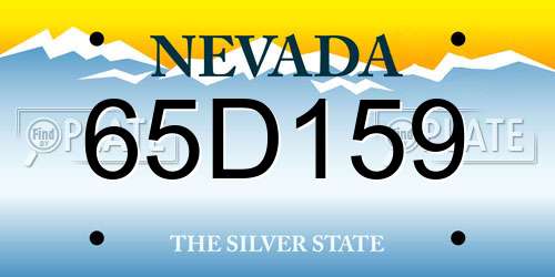 65D159 Nevada License Plate