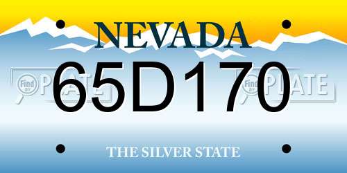 65D170 Nevada License Plate
