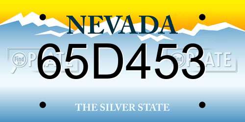 65D453 Nevada License Plate