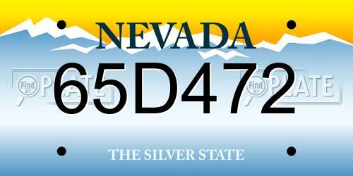 65D472 Nevada License Plate