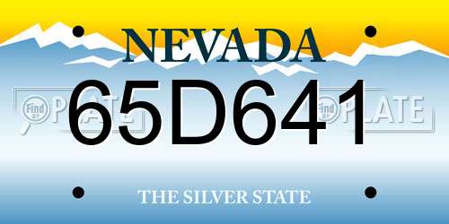65D641 Nevada License Plate