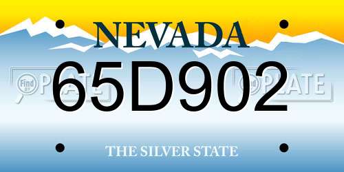 65D902 Nevada License Plate