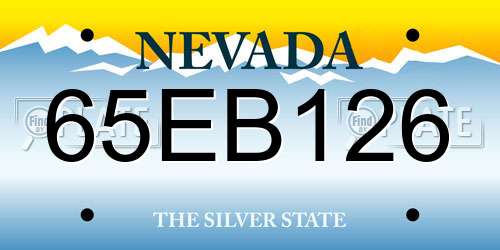65EB126 Nevada License Plate