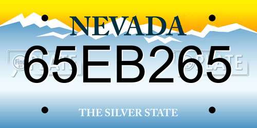 65EB265 Nevada License Plate