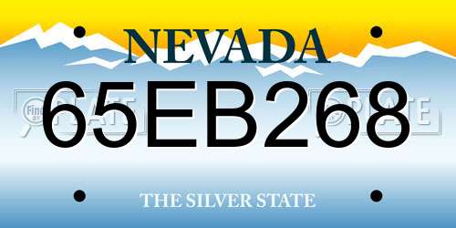 65EB268 Nevada License Plate