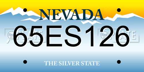 65ES126 Nevada License Plate