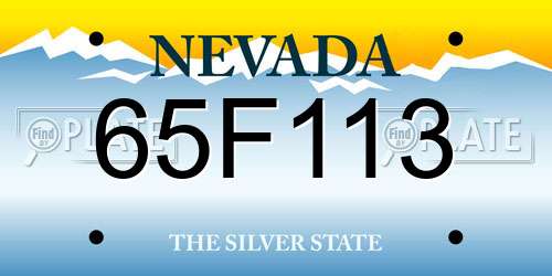 65F113 Nevada License Plate