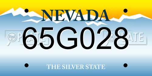 65G028 Nevada License Plate