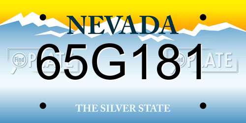 65G181 Nevada License Plate