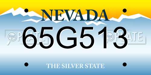 65G513 Nevada License Plate