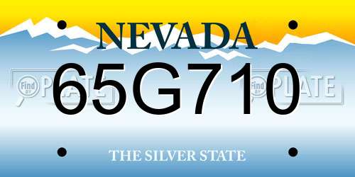 65G710 Nevada License Plate