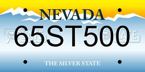 65ST500 Nevada License Plate