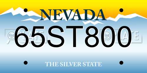 65ST800 Nevada License Plate