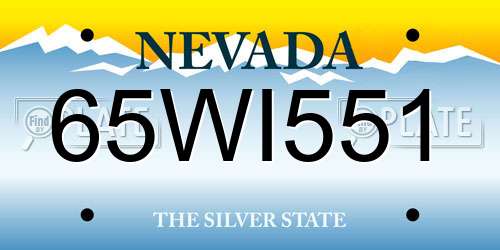 65WI551 Nevada License Plate