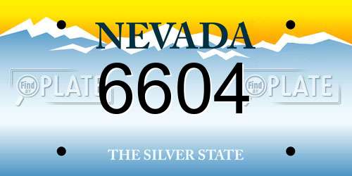 6604 Nevada License Plate