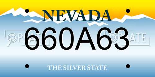 660A63 Nevada License Plate