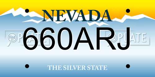 660ARJ Nevada License Plate