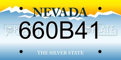 660B41 Nevada License Plate