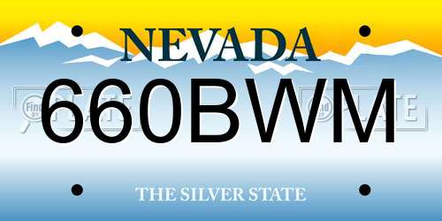 660BWM Nevada License Plate