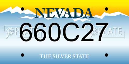 660C27 Nevada License Plate
