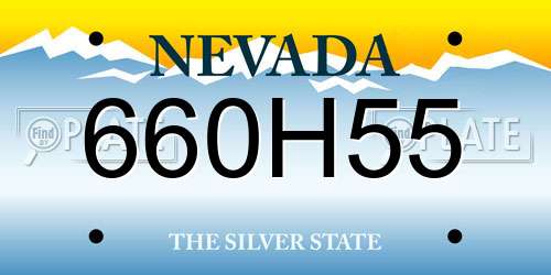 660H55 Nevada License Plate