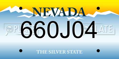 660J04 Nevada License Plate